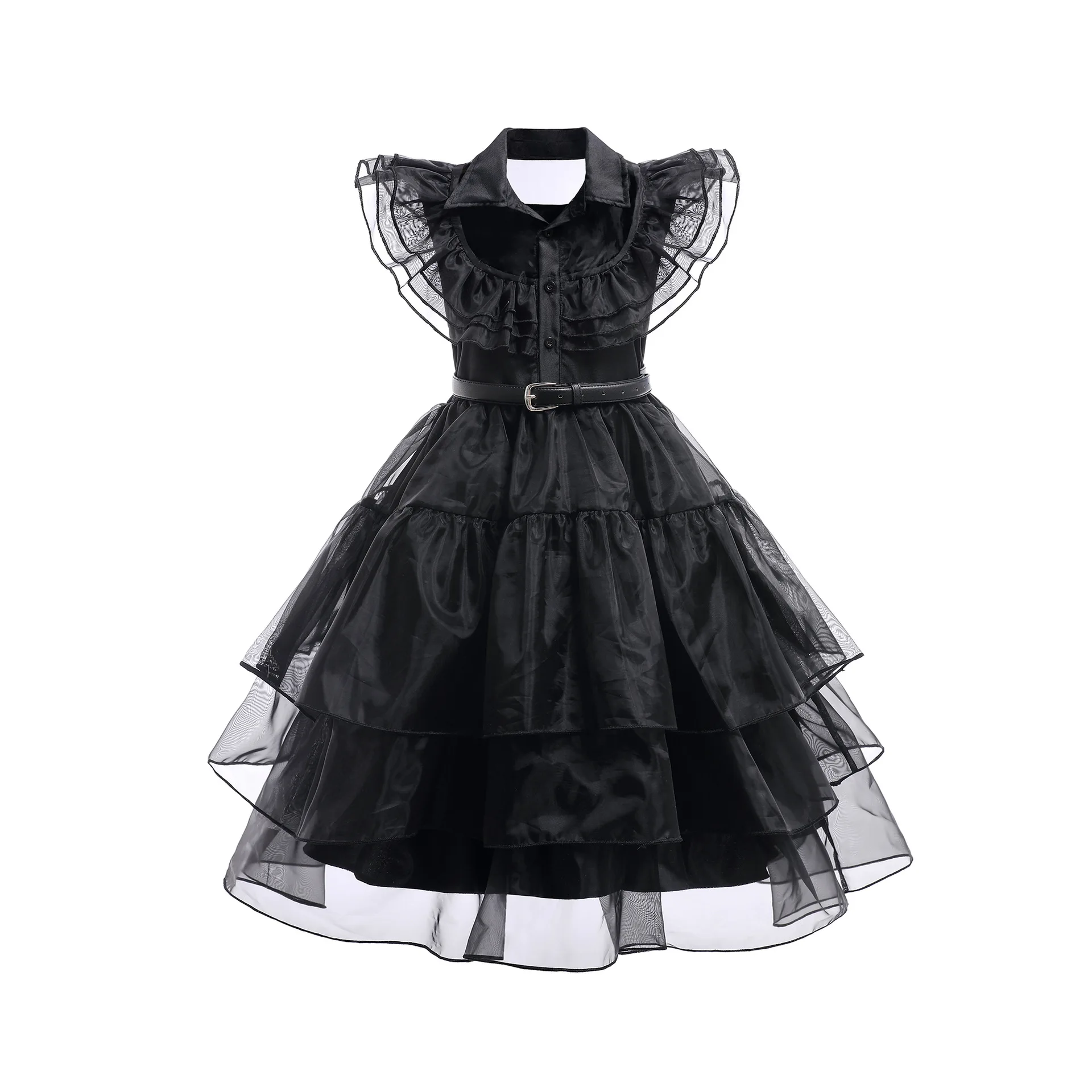 Wednesday Cosplay For Girls Costume Movie Addams Dresses for Girl Kids Mesh Party Dresses Halloween Carnival Costumes 4-12Yrs 2