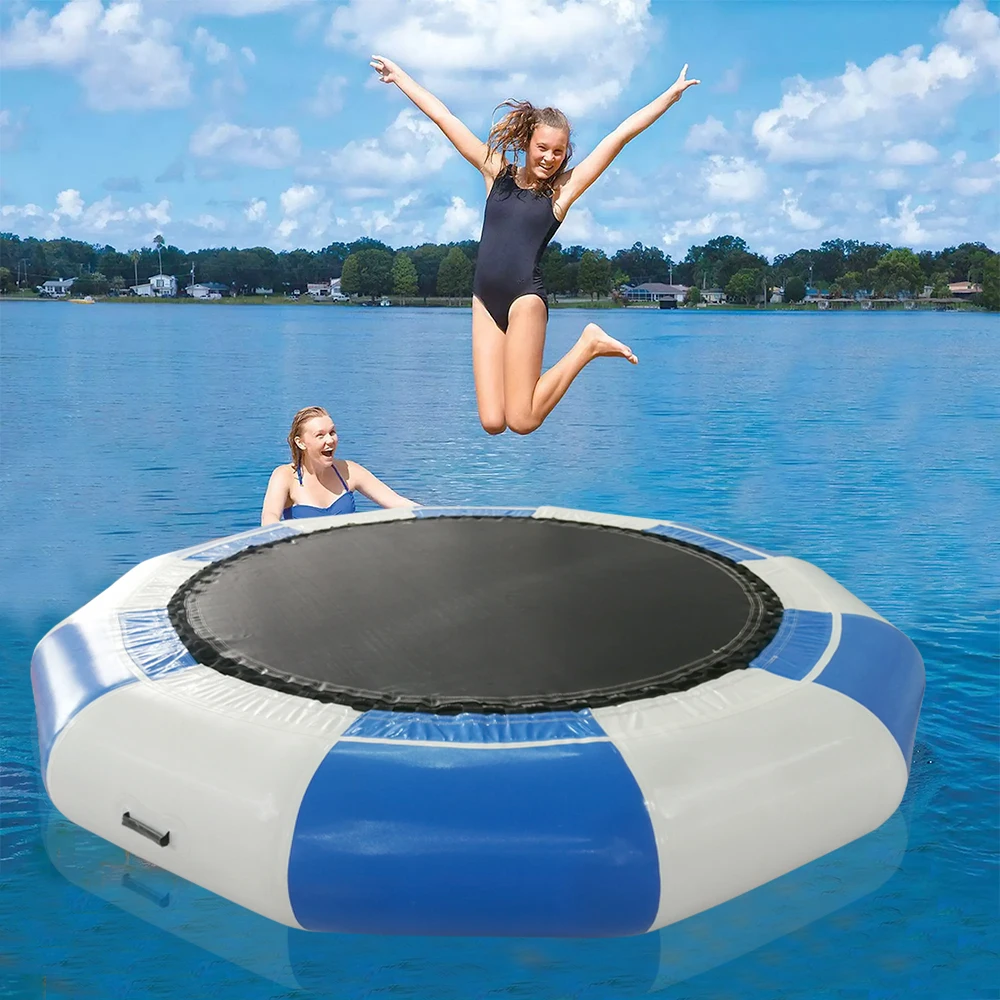 

Inflatable Water Trampoline Bounce Swim Platform 2/3/4m Inflatable Bouncer with Ladder Jumping Trampolin for Pool Lakes Calm Sea