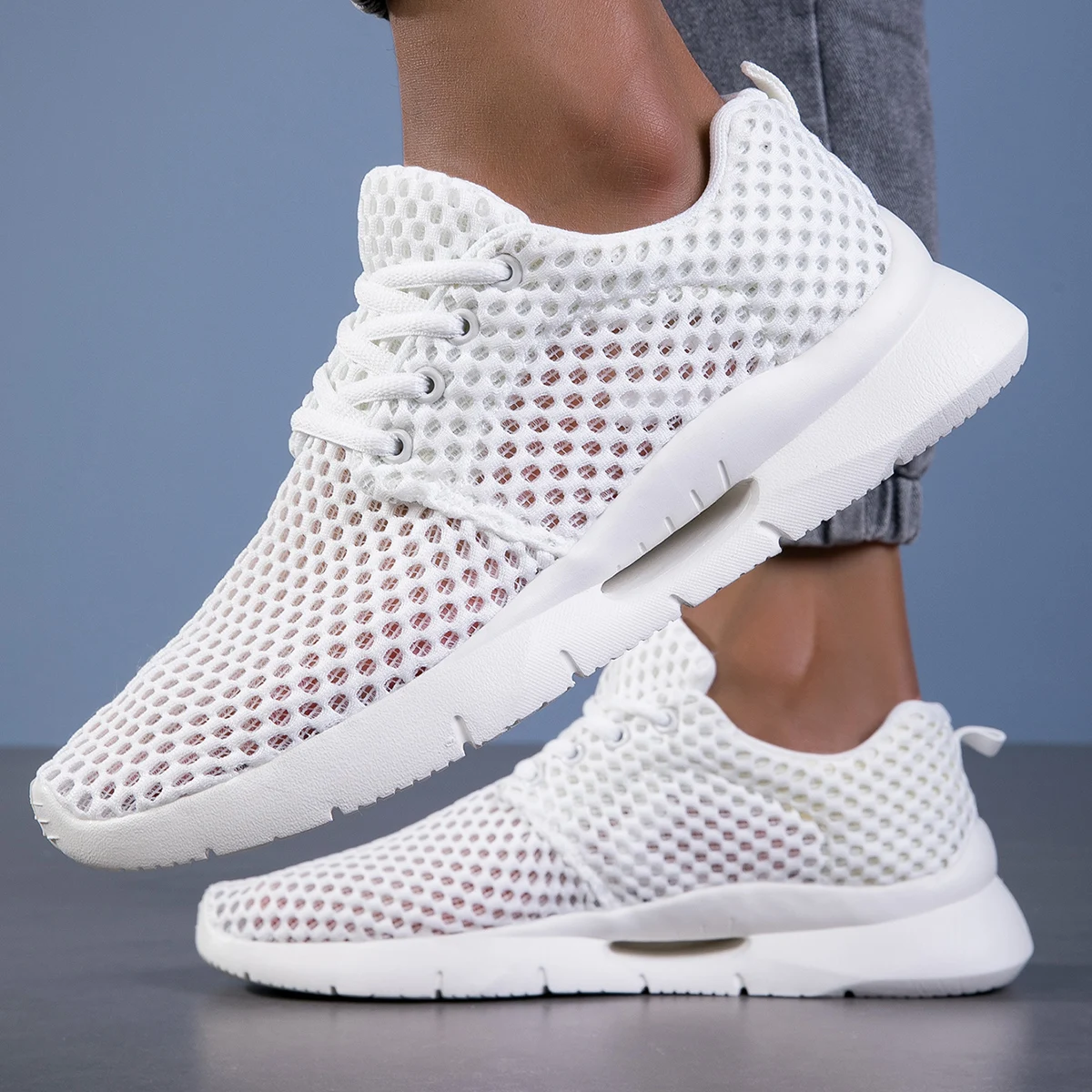 Zapatos Casuales De Malla Para Hombre - Transpirables, Sin Cordones, Suela Suave Y Antideslizante, Ideales Para Verano Y Actividades Outdoor