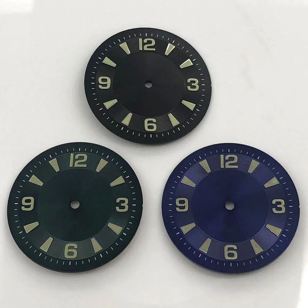 

33.6mm Sterile Dial Green Luminous Fit Miyota8205/8215 ETA2836/2824 Mingzhu2813/3804 Movement