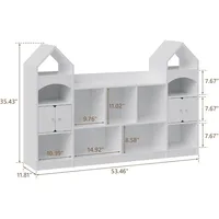Castle Shape Children's Bookshelf,Kids Toy StorageOrganizer Kids Bookcase Display CaseMultifunctional Storage Cabinet Bookshelf 2
