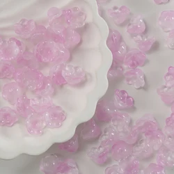 Colorful Lily of The Valley Flower Glass Beads - 120pcs (Dusty Rose)