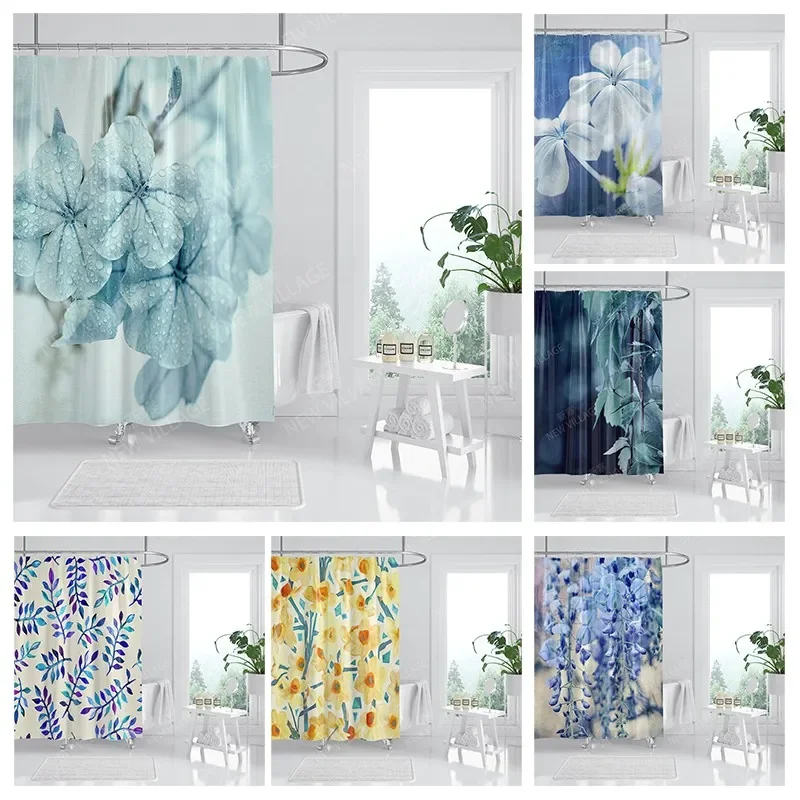 Waterproof fabric shower curtains Bathroom curtain accessories Bath curtain for shower 180x200cm 240*200 plant boho decoration 2