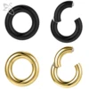 ZS 1PC G23 Titanium Hoop Earring for Women Gold Plated Circle Earring Large Gauge Nose Ring 2G/4G/6G/8G/10G/12G Punk Earrings 1