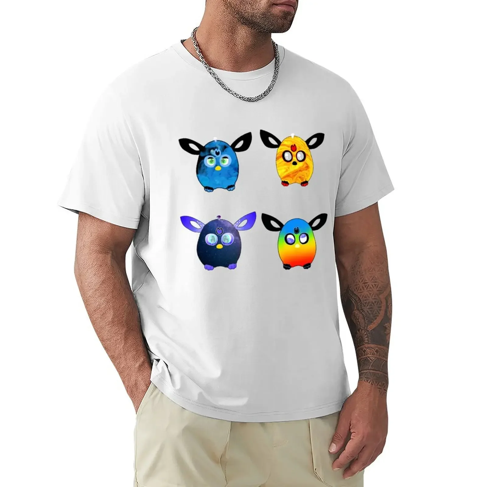 Furby S- Set Di 4 T-Shirt Camicetta Da Uomo Oversize Con Pesi Massimi