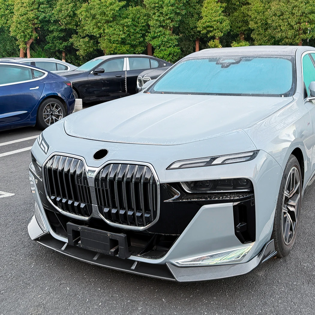 BMW 7 시리즈 I7 G70 G73 2023+ 차량용 프론트 범퍼 립 스플리터 디퓨저 바디킷 하단 스포일러 가드 프로텍터 부품 튜닝 3개