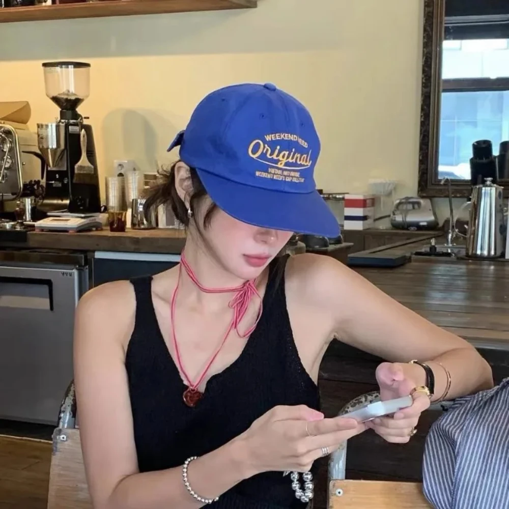 

Korean Trendy Hip-hop Women's Flat-brimmed Cap American Street Spring and Summer Alphabet Denim Baseball Hat for Men Gorras
