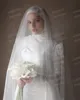 Luxury Muslim Wedding Dresses Mermaid Woman's Long Sleeve High Neck Satin Formal Bride Gowns Elegant Vestido De Novia Customized 2