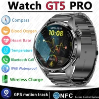 GT5 PRO Smart Watch Men Watch 5 Pro AMOLED HD Screen Bluetooth Call GPS Trajectory NFC Heart Rate Compass SmartWatches 2025 New 1