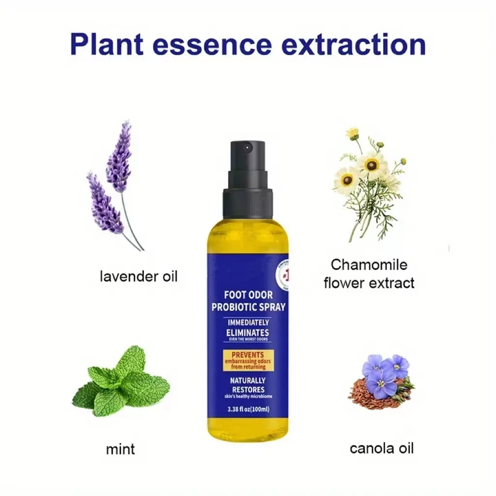 Description Picture 3 of item100ml Foot Deodorizing Spray Shoe Shock Antibacterial Spray Foot Odor Stink Freshener Socks Remover Spray Refresh Antiperspirant