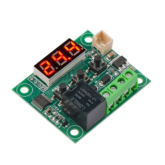 W1209 12V DC Digital Temperature Controller Board Micro Digital Thermostat with 10A One-Channel Relay Waterproof Sensor 3