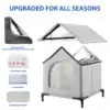 All-Season Waterproof Cat House with Ice Packs & Heating Bags, Foldable Shelter for Indoor & Outdoor Use, Available in 3 Sizes 6