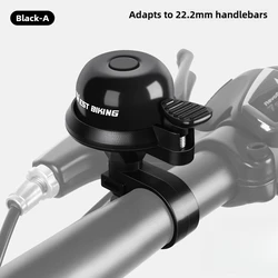 Durable Aluminum Alloy Bicycle Bell for Loud Mountain Bike Ride (Black - A)