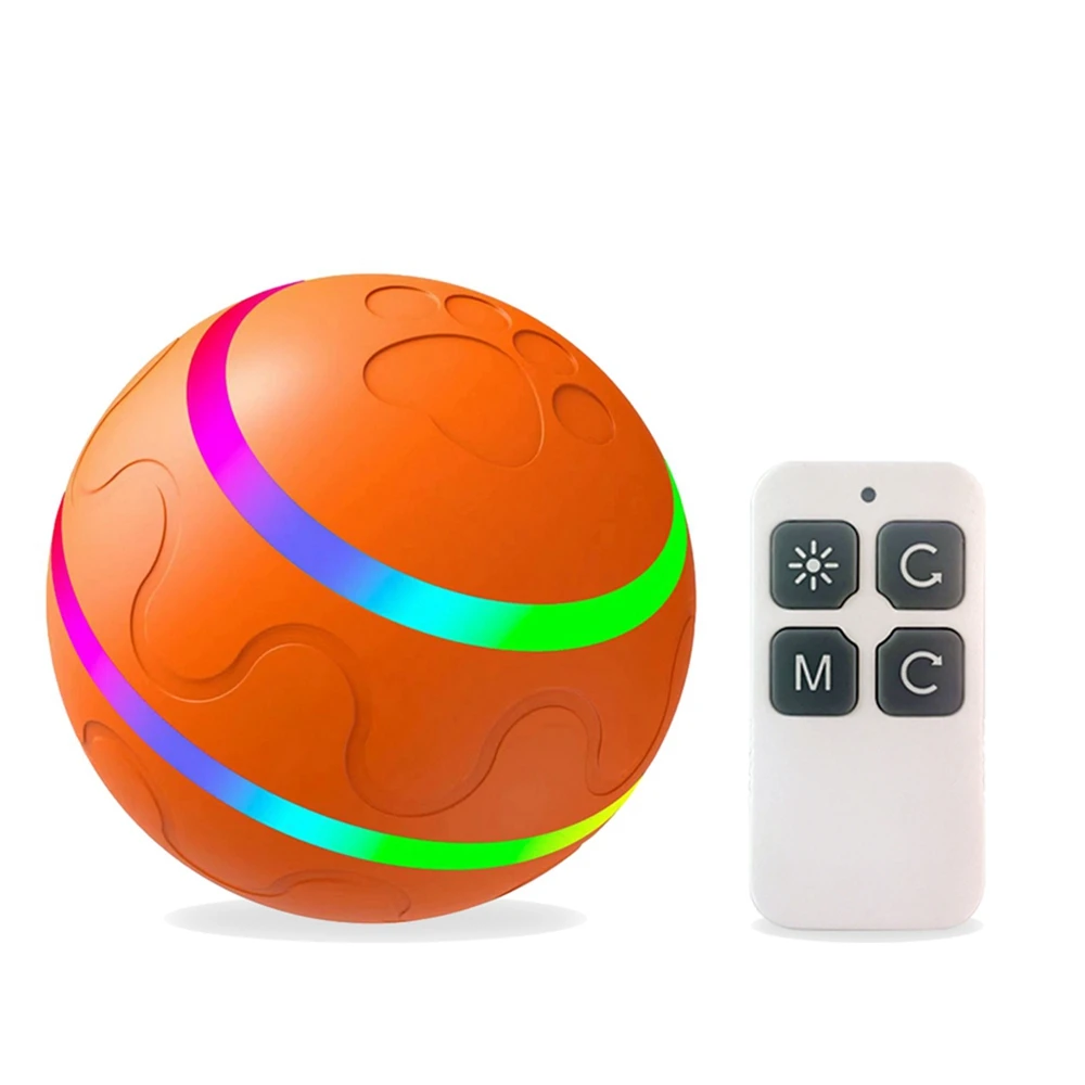 

Interactive Dog Toy Ball with LED Lights Auto Rotating Intelligent Ball Waterproof Spinning Cat Ball Toy Kitten Funny Chaser