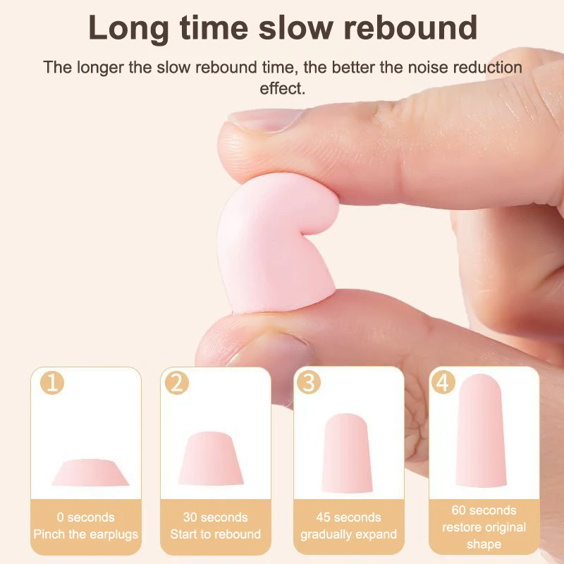 4/10Pcs Sleep Ear Plugs Noise Reduction Sound Insulation Soft Slow Rebound Earplugs Soundproof Anti-Noise Sleeping Aid Ear Care