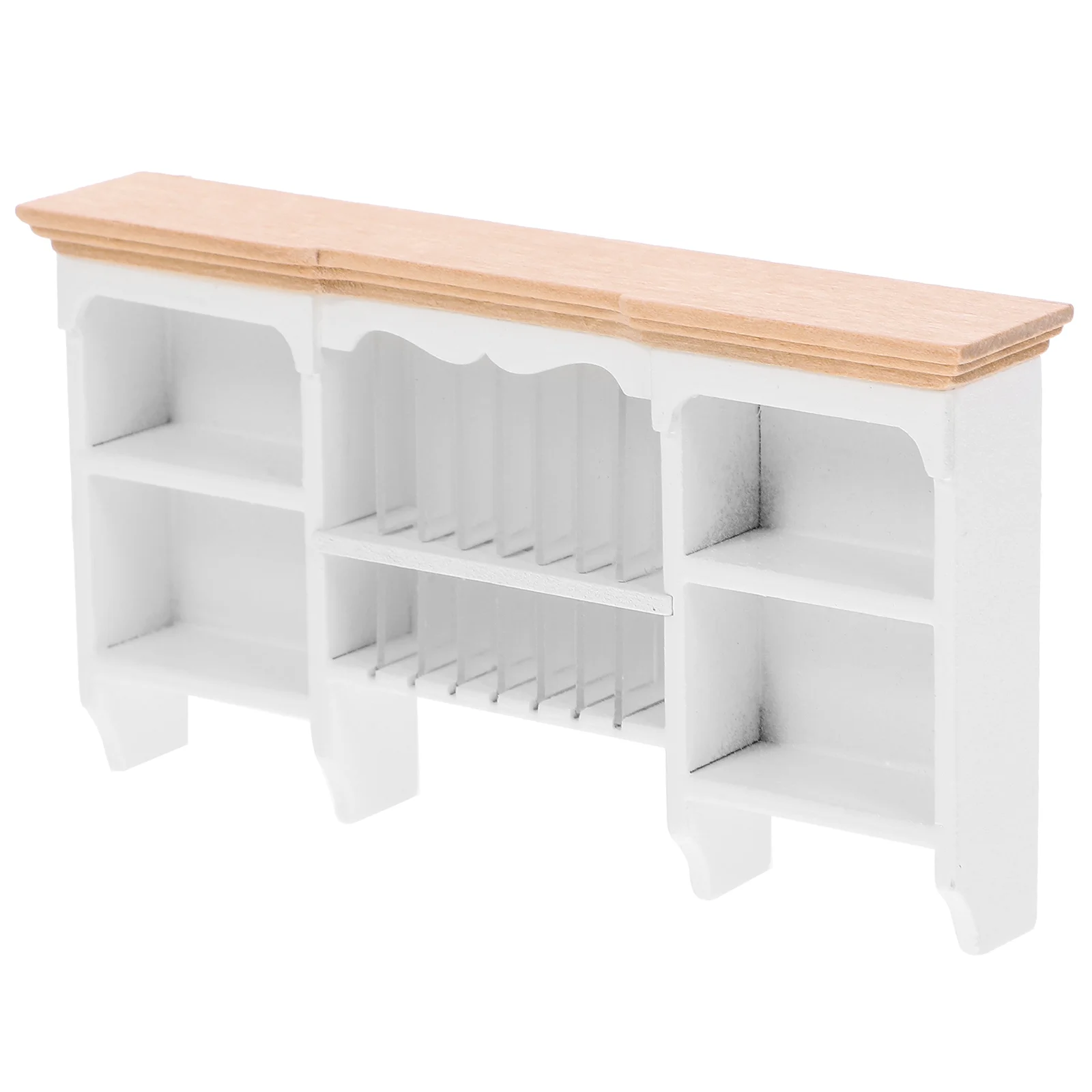 

House Dollhouse Wood Wall Cabinet Mini Wood Cupboard House Model Display Shelf Furniture Accessories