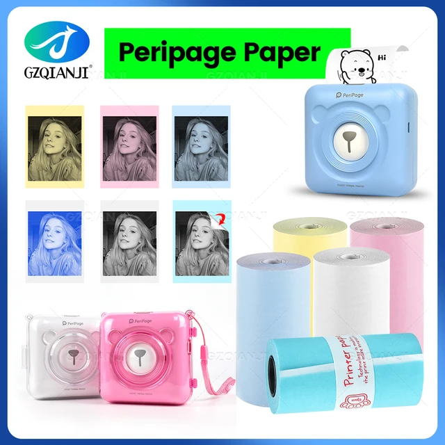 PeriPage – Mini imprimante thermique Portable A6 pour étiquettes  autocollantes et photos, rouleau de papier couleur 58mm, sans fil -  AliExpress