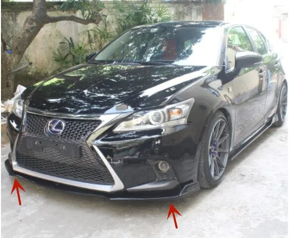 

High Quality ABS Car Bumper Front Splitters Lip Spoiler + Rear Diffuser Side Aprons Angle For Lexus CT200H 2010-2020