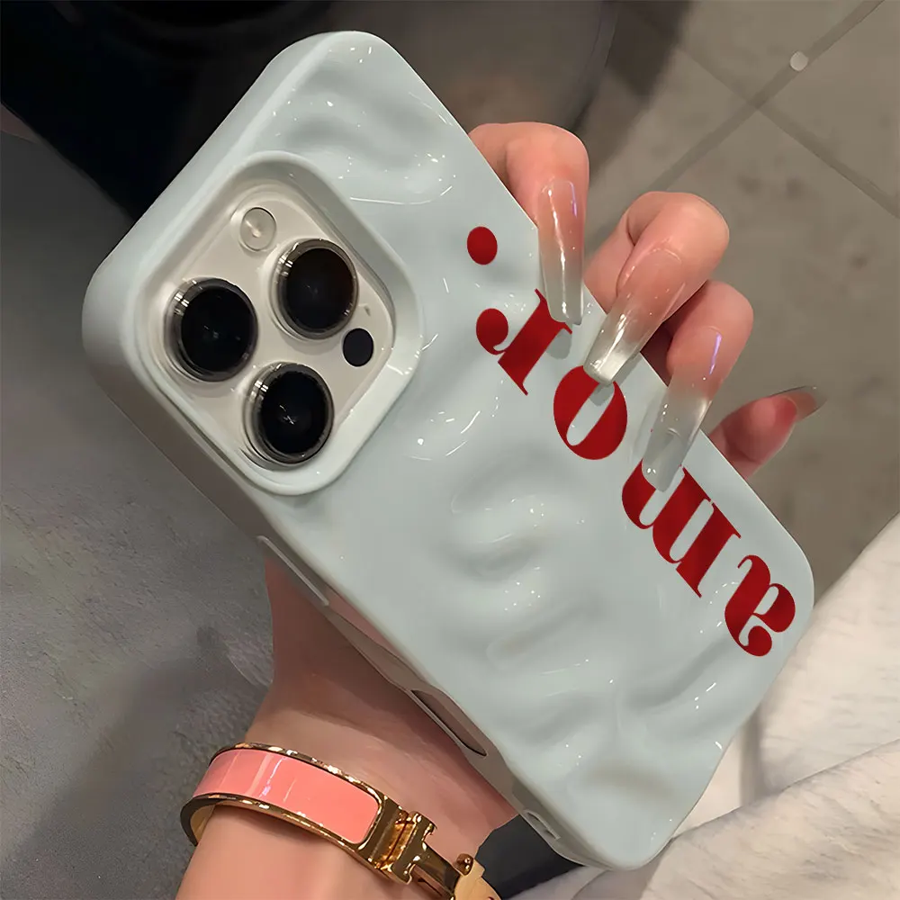 Minimalist Art Text Shockproof Wave Texture Phone Case