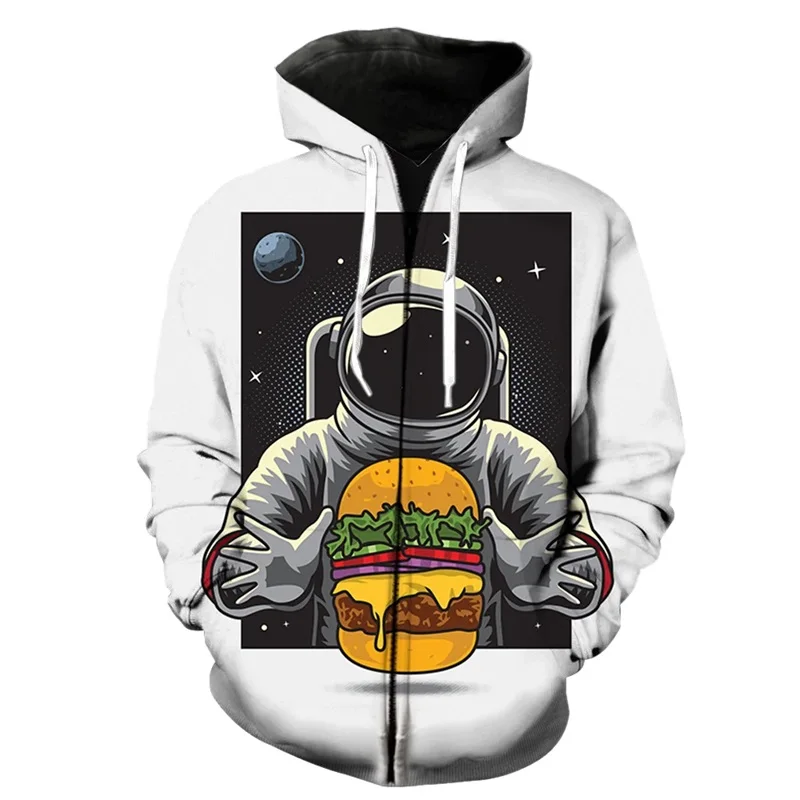 thumbnail image 1 of Sudadera con capucha y cremallera de astronauta espacial para hombres y mujeres, sudaderas casuales con estampado 3D, sudaderas de manga larga para niños, sudaderas de gran tamaño, ropa de calle, 1 of 5