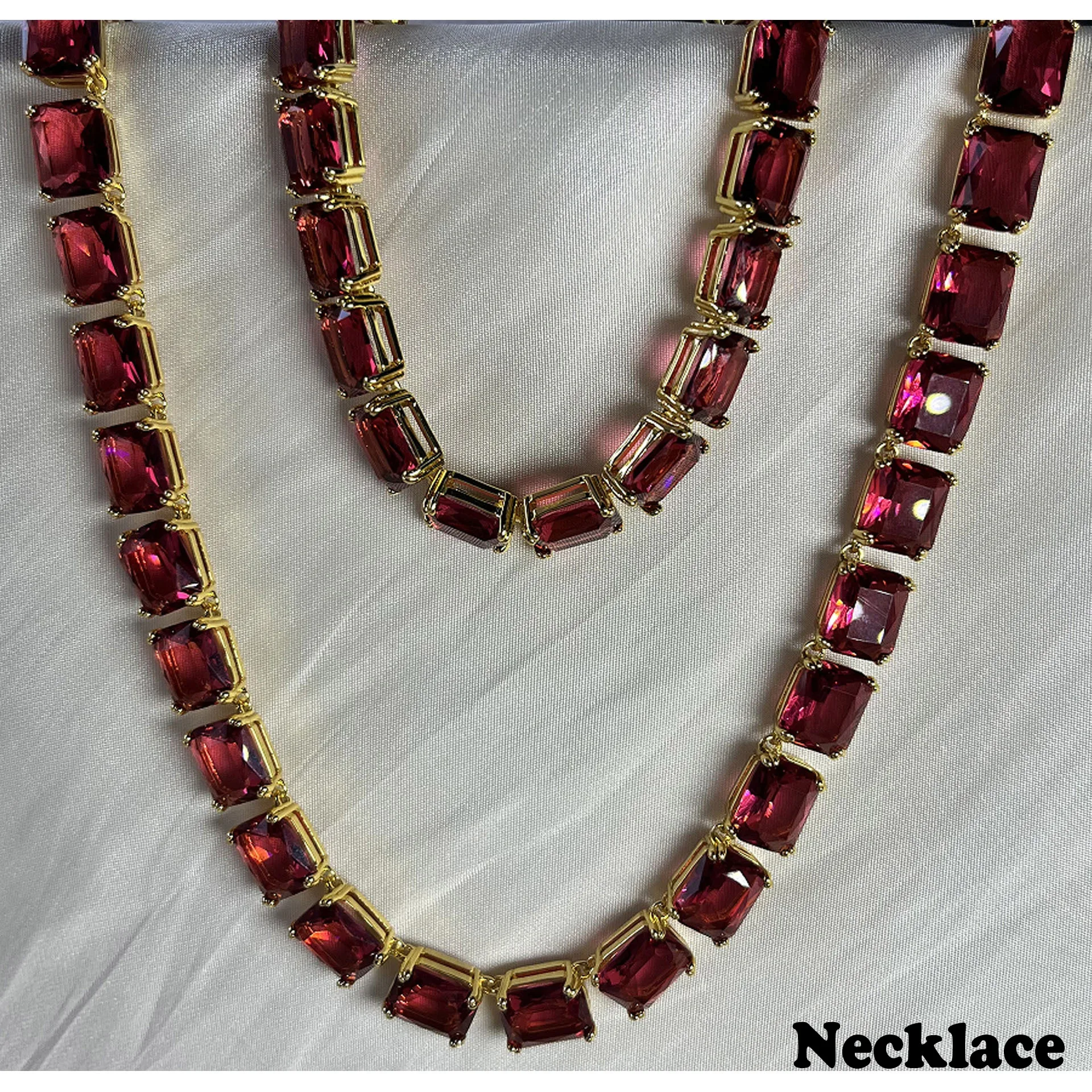 2025 New Original High-end Jewelry Set Fashion Square Cut Crystal Luxury Brand for Women Necklace Bracelet Ring Memorial Gift 4