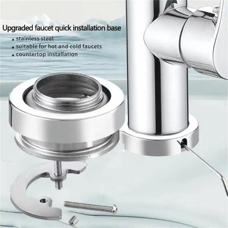 12PD Hassle Frees Stainless Steel Faucet Initiation Faucet Mounting Base with Adjustment Designings Fastening Base
