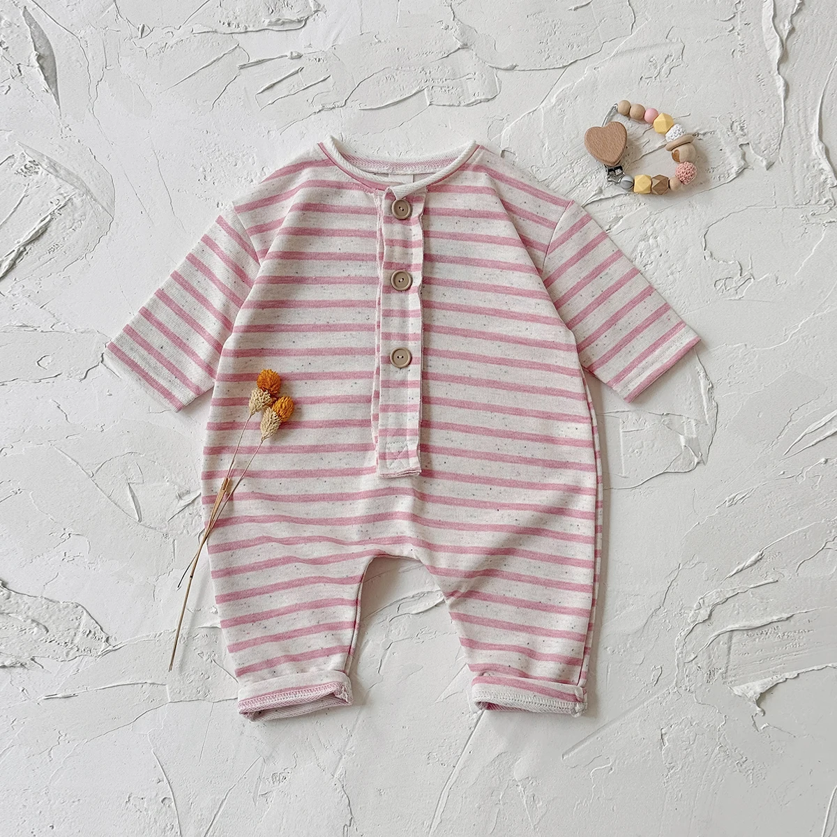 Frühling Herbst Neue Baby Kleidung Eis Popcorn Französisch Frites Drucken Gestreiften Overall Neugeborenen Baby Strampler Alter 1-18 monate Kinder – Detail 9
