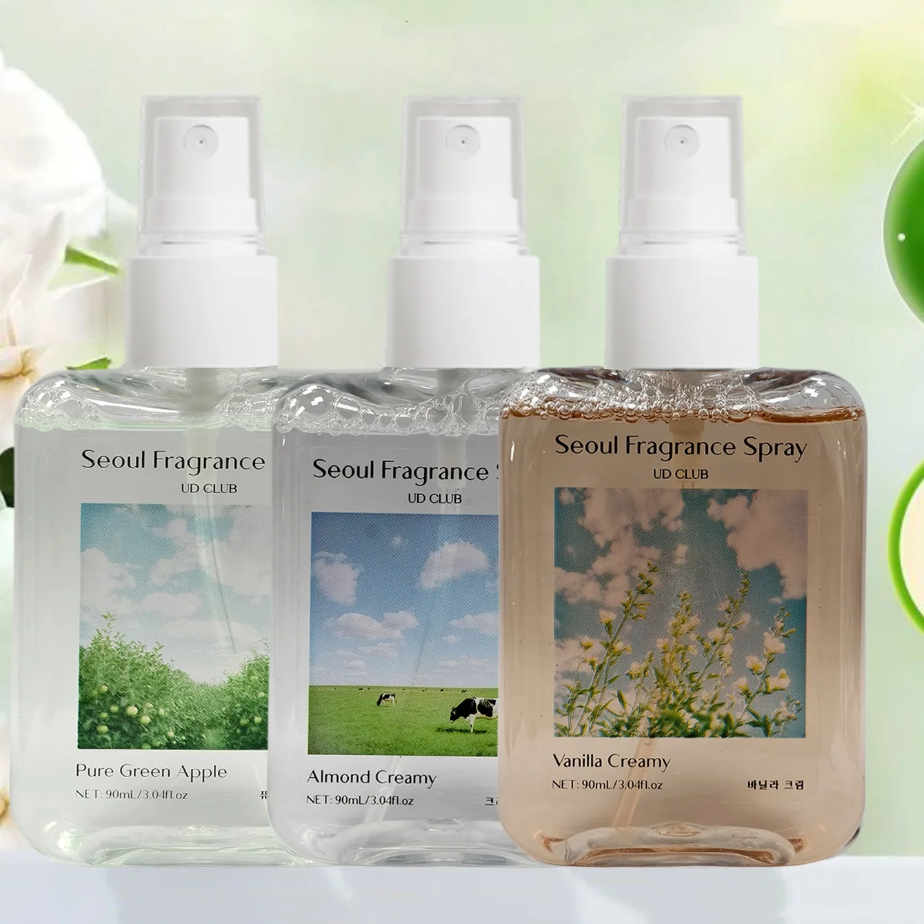 Parfum pour femme pomme verte vanille lait parfumé parfum Spray multi-fonctionnel vêtements chambre désodorisant cadeaux parfaits 90 ml