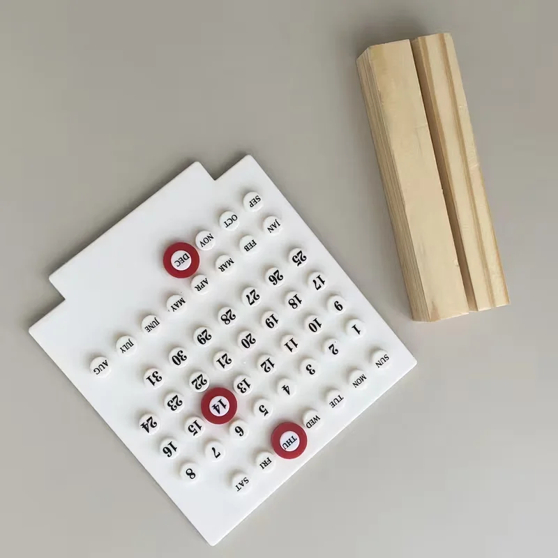 Calendario creativo mini fai-da-te da tavolo, decorazione per scrivania, calendario decorativo per feste - immagine 2