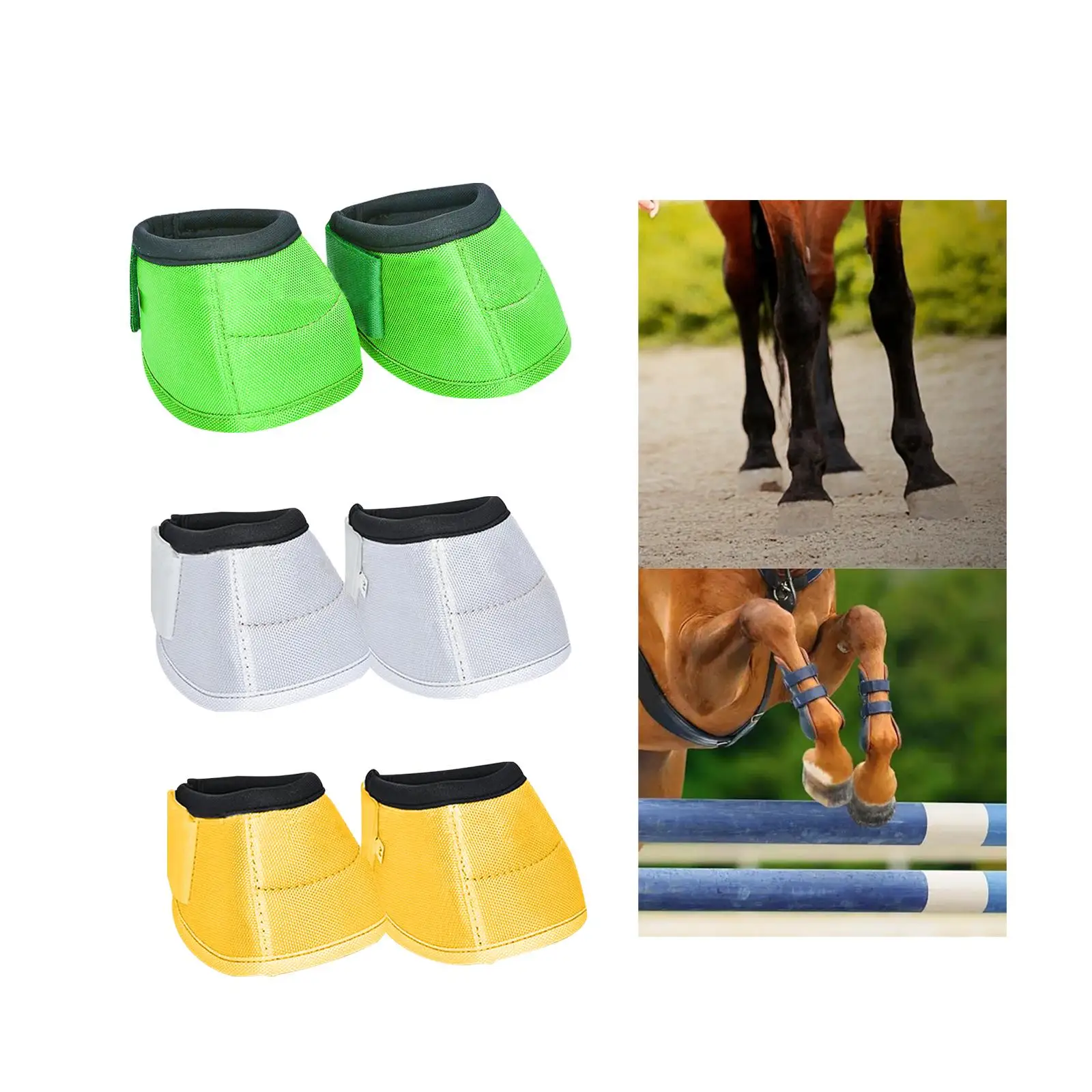 

Horse Bell Boots Hoof Protector Boots Equine Boots 1680D Oxford Cloth with Loop