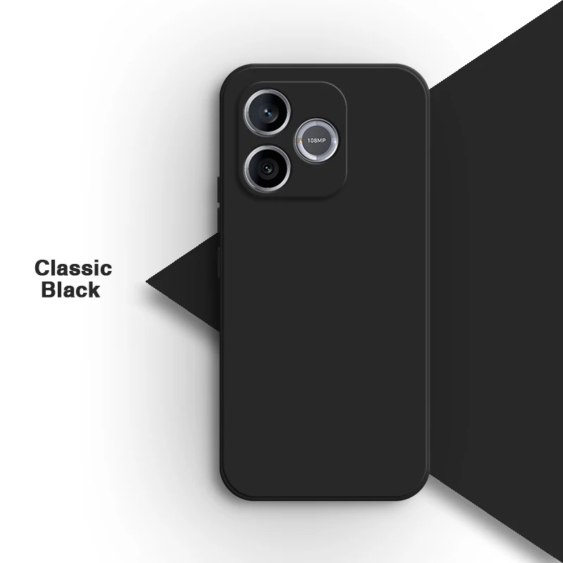 Square Candy Liquid Silicone Shockproof Phone Case Back Cover with Lens Protection