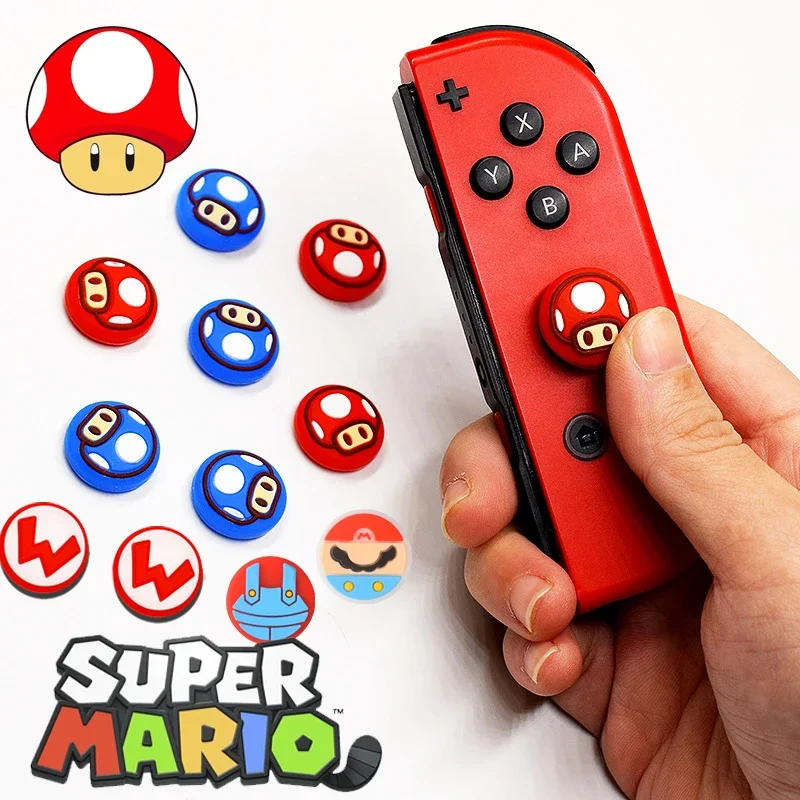 Super Mario Soft Silicone Thumb Stick Grips Caps For Joy Con Cover Thumbsticks Cap Per Nintend Switch Ns Oled Joycon Controller