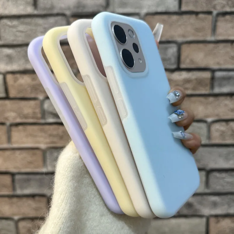 Luxury Candy Color Jelly Phone Case - Soft Silicone 2-in-1 Dopamine Back Cover