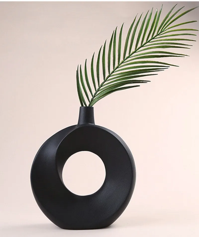 Circular Scandinavian Style Ceramic Vase