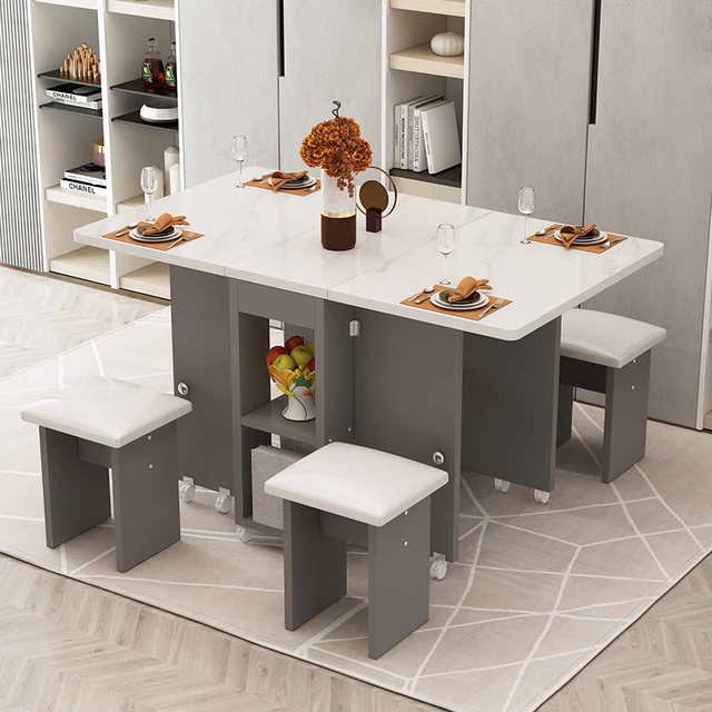 Table pliante moderne simple pour manger, tables carrées pour la famille, petite  table de cuisine portable, dortoir pour manger de la nourriture - AliExpress