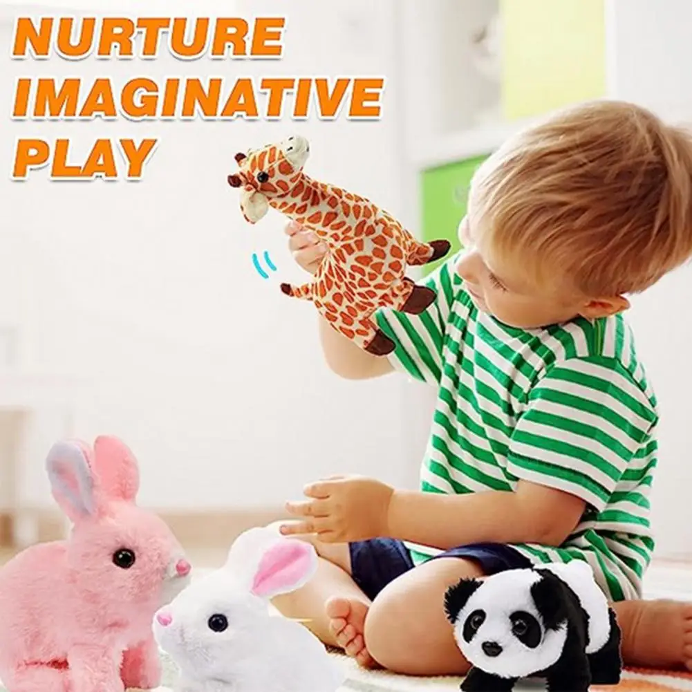 Walking Giraffe Electric Plush Toy with Music Sounds Movements Battery Operated Cartoon Animal Interactive Toy Kid Birthday Gift