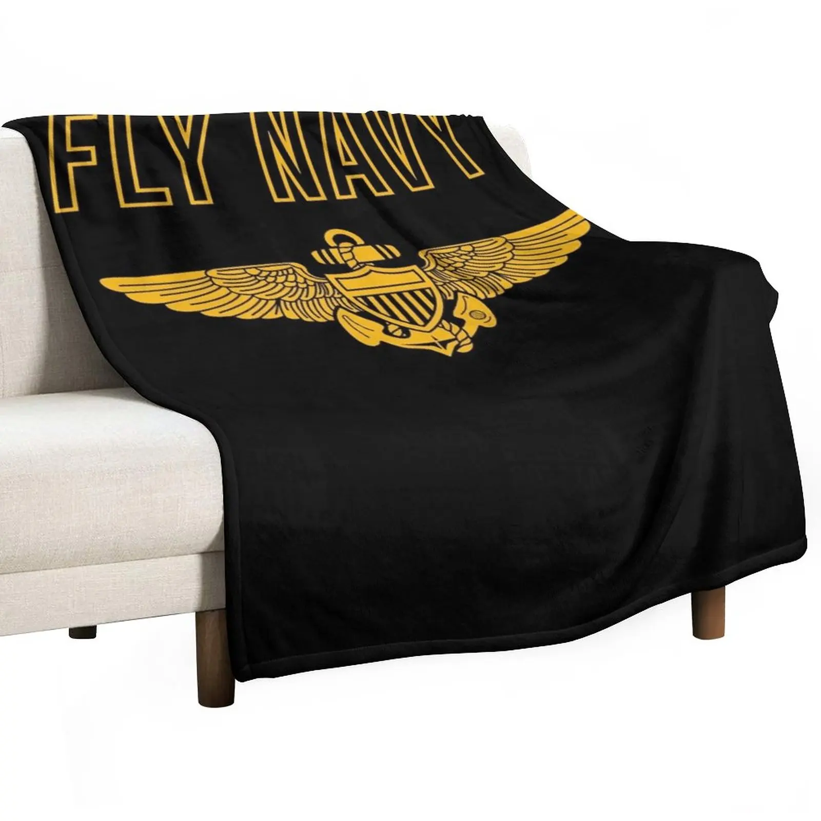 

Fly Navy Sweatshirt Classic Navy Pilot Wings Sweat Shirt Throw Blanket Vintage Blanket Summer Blanket