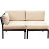 2 Piece Corner & Armless Sofa Outdoor Furniture Sectional Couch Set Patio Loveseat 1