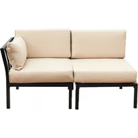 2 Piece Corner & Armless Sofa Outdoor Furniture Sectional Couch Set Patio Loveseat 1