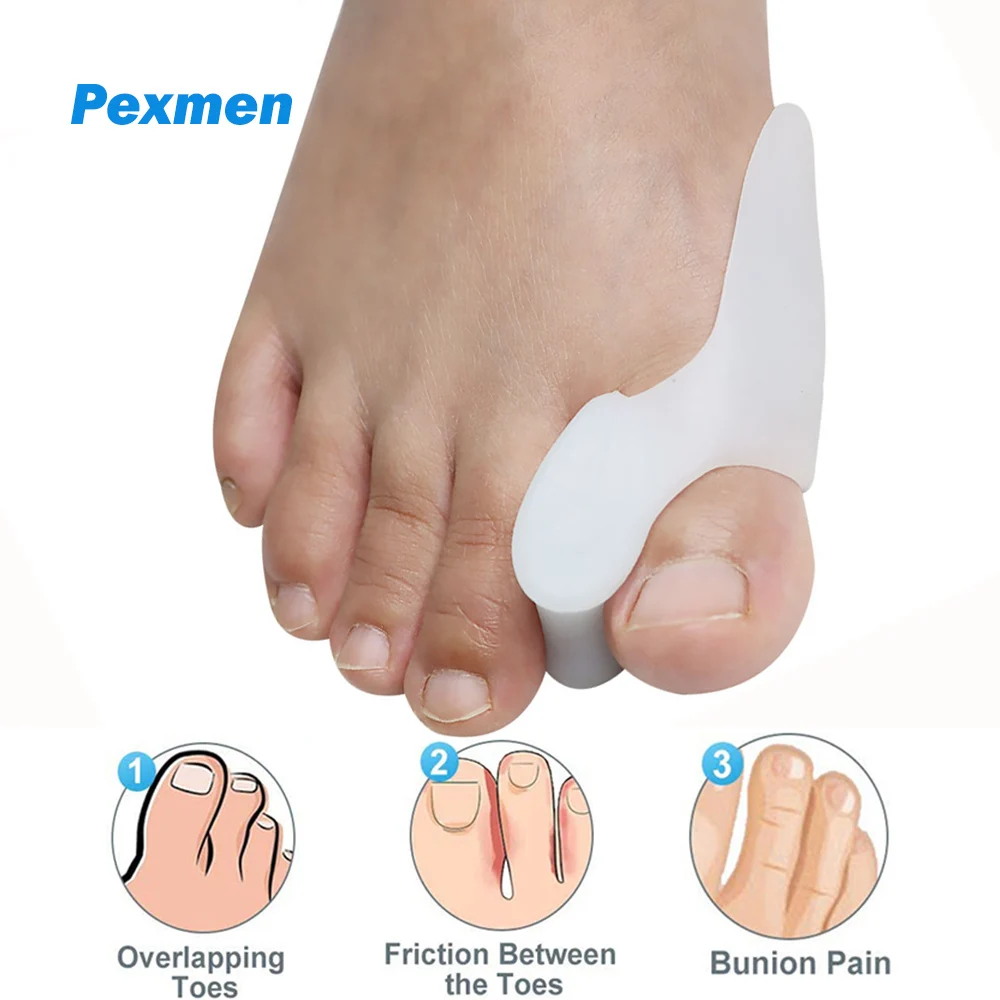 Pexmen 2/4Pcs Gel Bunion Protector Bunion Pads and Cushions for Big Toe Relieve Foot Pain from Friction Rubbing and Pressure
