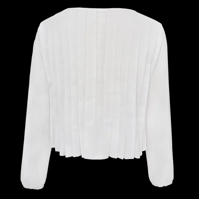 Patchwork Fashion Lace-Up Shirts Top For Women Hollow Out Casual Bandage Solid Elegant Long Sleeve Top Female Cropped Tee