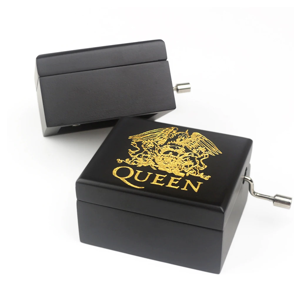 SOFTALK Bohemian Rhapsody Black Mirror Hand operated Solid Wood Music Box Birthday, Christmas, Valentine's Day Gift 5