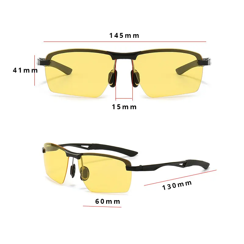 Polarized Yellow Night Driving Sunglasses Men Women Fashion Anti UV400 Sun Glasses Shade
