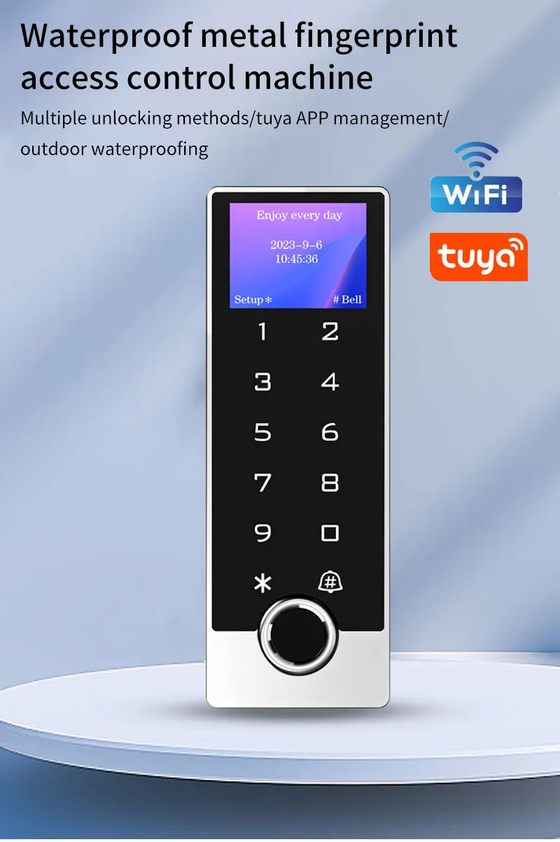 LCD Screen WIFI Tuya app Fingerprint Access Controller Keypad Waterproof RFID St