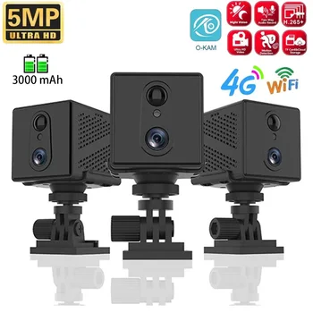 OKAM Mini 4G Security Camera SIM Card or Wifi 5MP Survalance IP Camera 3000mAh Battery Low Power Voice Intercom CCTV Camera 1