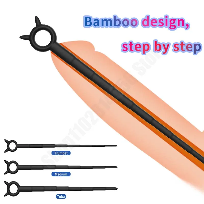 Silicone Urethral Dilator Bamboo Joint Urethral Catheter Dilator With Pull Ring Horse Eye Irritation Adult Sex Toys Men Gay Insertion Penis Plugs