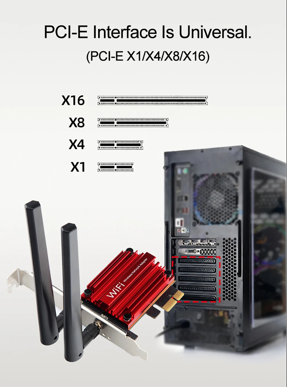 5400Mbps 트라이 밴드 WiFi 6E RTL8852CE PCI-E 네트워크 카드 BT5.3 2.4G/5G/6Ghz 무선 WiFi 수신기 어댑터 노트북용 Win10/11