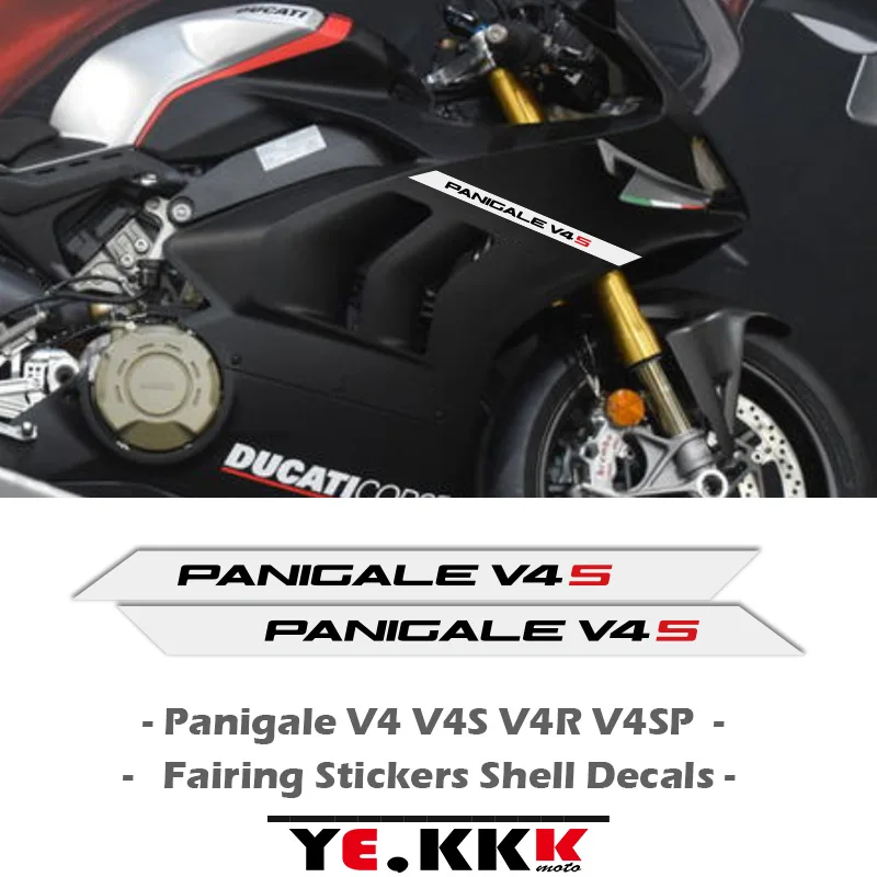 For Ducati Panigale V4 V4S V4R V4SP 1Pair of Fairing Stickers Shell Decals Panigale LOGO Custom Stickers White Lines puma pumaxlmc small logo tee pki94006801 puma white