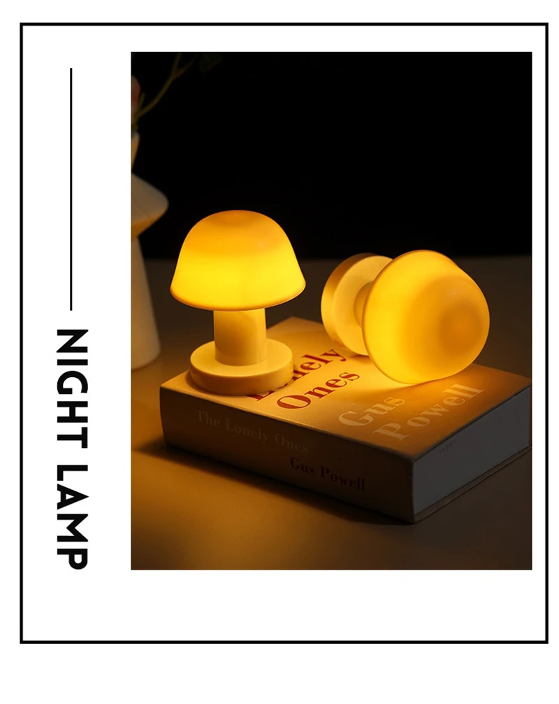 Mini Desktop Sunset Night Lamp Creative Battery Power Supply Mushroom Style Led Night Light for Coffee Bar Home Decor Bedroom 