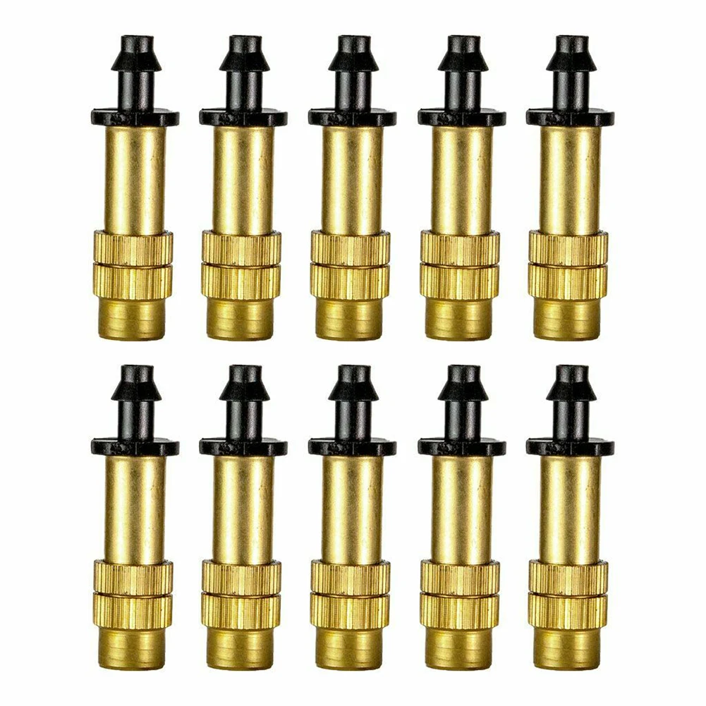 

10/30pcs Adjustable Misting Nozzle Gardening Water Mister Brass Spray Cooling Sprinkler For 47mm Hollow Billet Or PE Tube